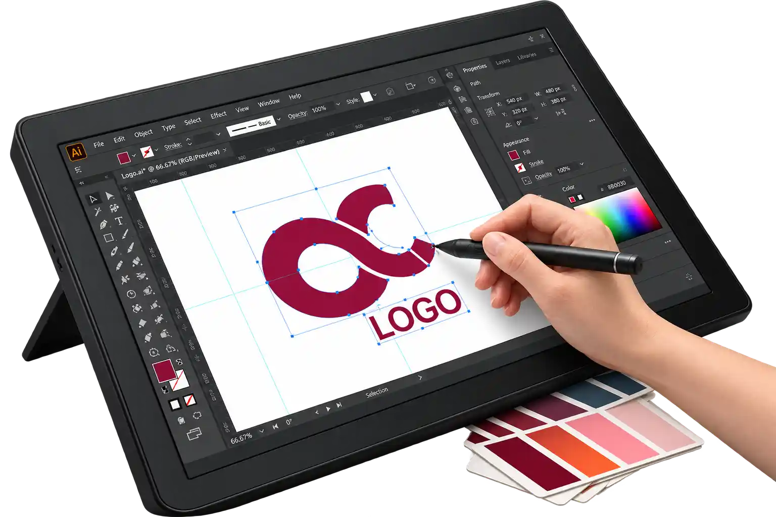 Custom logo design portfolio presentation